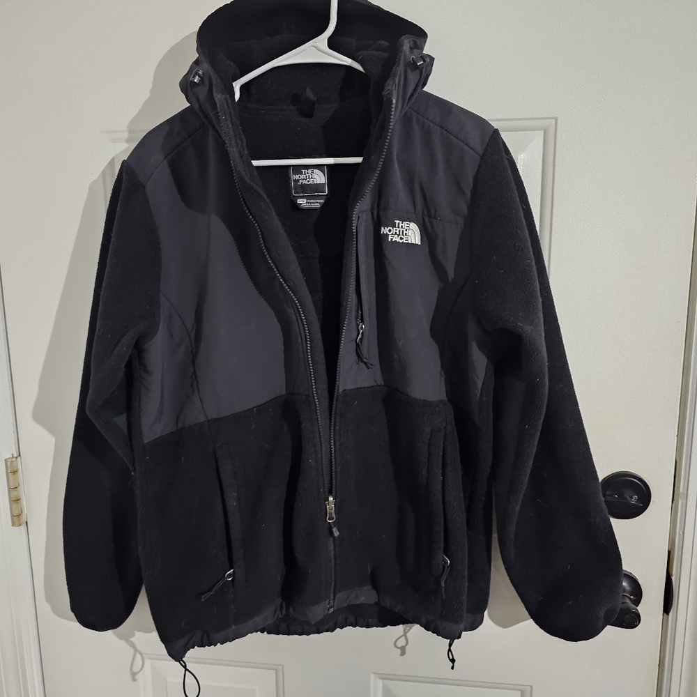 The North Face Black Fleece Denali Jacket With Hood.